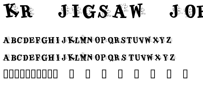KR Jigsaw Joey font